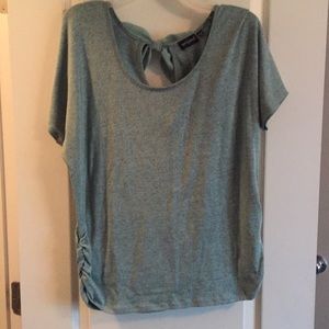 Mint green bow back top